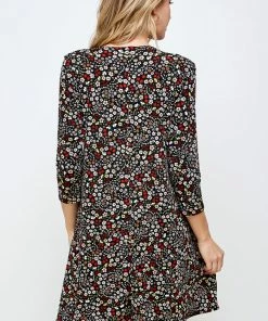 Short Length Jostar Women's Stretchy Missy Dress Quarter Sleeve Print-704BN-QRP1-W295