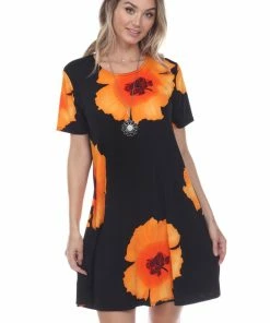 Jostar Women's Stretchy Missy Dress Short Sleeve Print-704BN-SRP1-W113