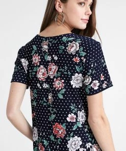 Plus Size Jostar Women's Stretchy Missy Dress Short Sleeve Print Plus, 704BN-SXP-W211