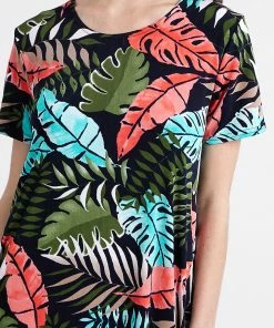 Jostar Women's Stretchy Missy Dress Short Sleeve Print Plus, 704BN-SXP-W212