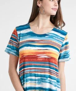 Plus Size Jostar Women's Stretchy Missy Dress Short Sleeve Print Plus, 704BN-SXP-W213