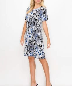 Jostar Women's Stretchy Missy Dress Short Sleeve Print-704BN-SRP1-W274