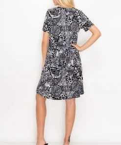 Jostar Women's Stretchy Missy Dress Short Sleeve Print, 704BN-SRP1-W277 Dresses