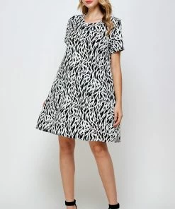 Dresses Jostar Women's Stretchy Missy Dress Short Sleeve Print-704BN-SRP1-W289
