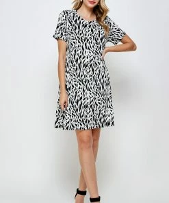 Dresses Jostar Women's Stretchy Missy Dress Short Sleeve Print-704BN-SRP1-W289