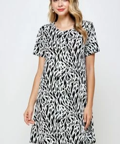 Dresses Jostar Women's Stretchy Missy Dress Short Sleeve Print-704BN-SRP1-W289