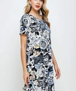 Jostar Women's Stretchy Missy Dress Short Sleeve Print-704BN-SRP1-W293 Dresses