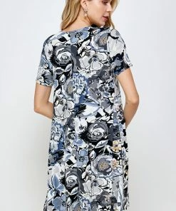 Jostar Women's Stretchy Missy Dress Short Sleeve Print-704BN-SRP1-W293 Dresses