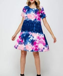 Jostar Women's Stretchy Missy Dress Short Sleeve Print-704BN-SRP1-W294 Dresses