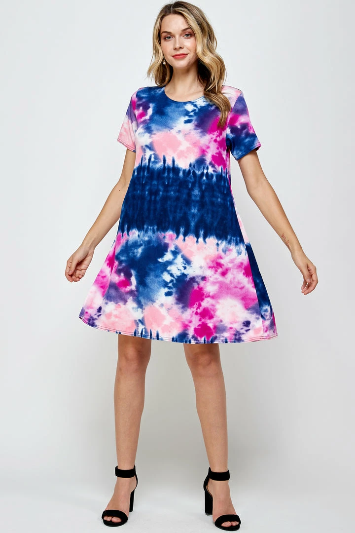 Jostar Women's Stretchy Missy Dress Short Sleeve Print-704BN-SRP1-W294 Dresses