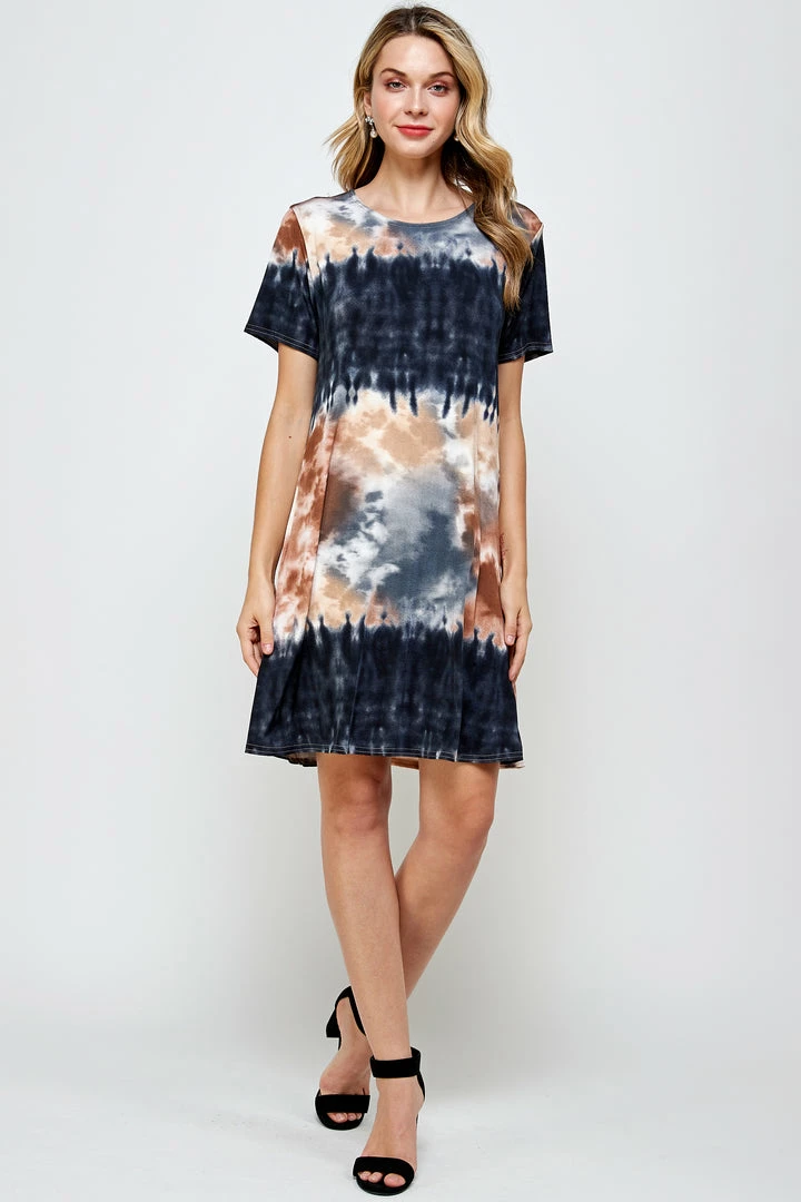 Jostar Women's Stretchy Missy Dress Short Sleeve Print-704BN-SRP1-W294 Dresses