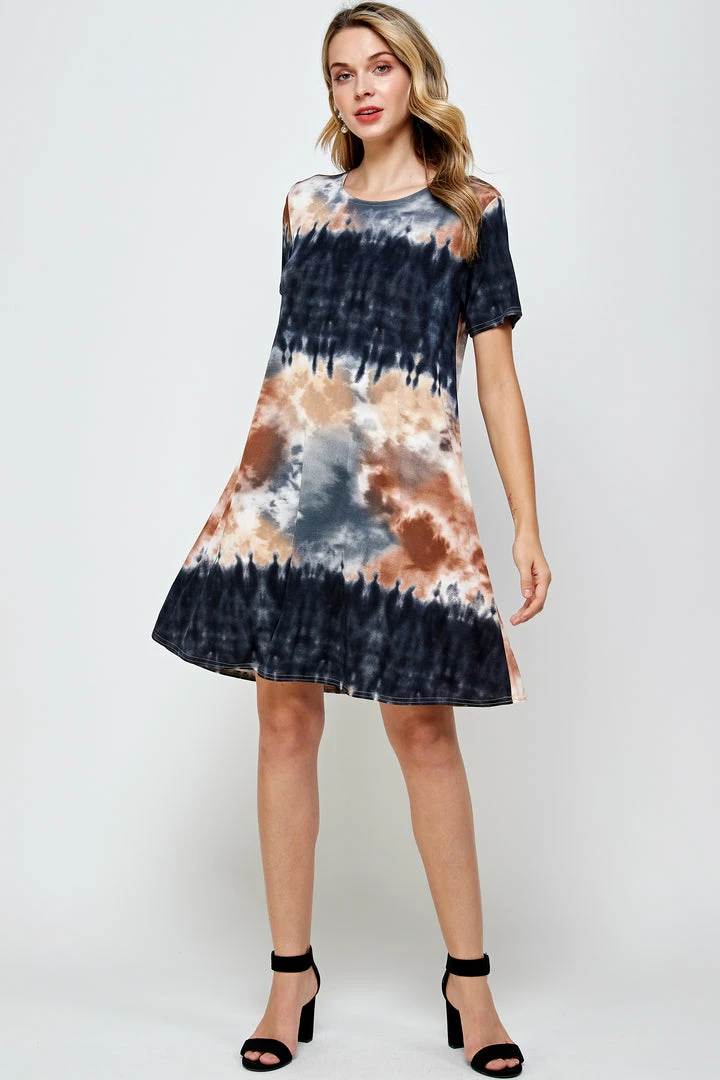 Jostar Women's Stretchy Missy Dress Short Sleeve Print-704BN-SRP1-W294 Dresses