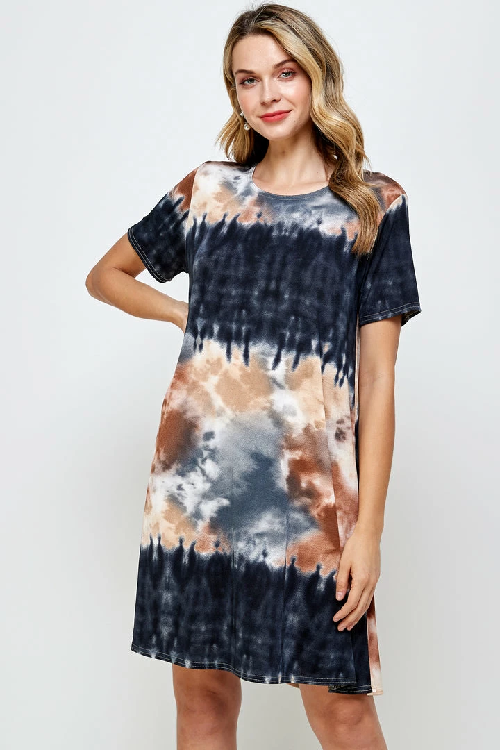 Jostar Women's Stretchy Missy Dress Short Sleeve Print-704BN-SRP1-W294 Dresses