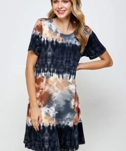 Jostar Women's Stretchy Missy Dress Short Sleeve Print-704BN-SRP1-W294 Dresses