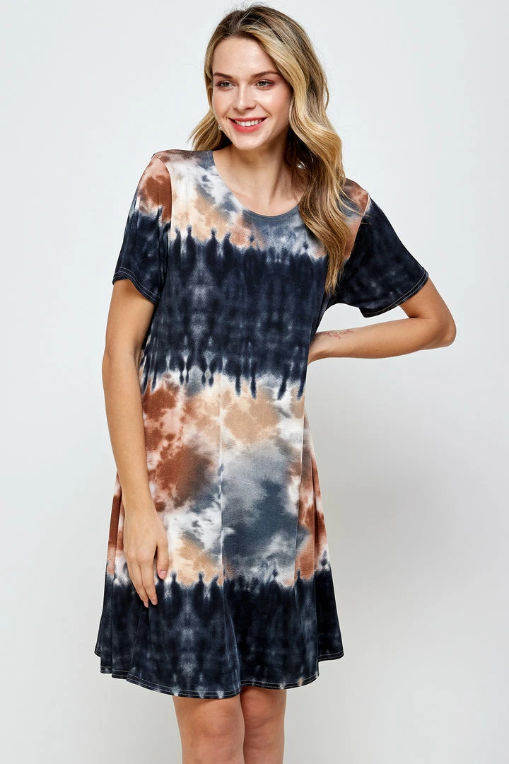 Jostar Women's Stretchy Missy Dress Short Sleeve Print-704BN-SRP1-W294 Dresses