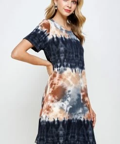 Jostar Women's Stretchy Missy Dress Short Sleeve Print-704BN-SRP1-W294 Dresses