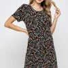 Jostar Online Jostar Women's Stretchy Missy Dress Short Sleeve Print,704BN-SRP1-W295
