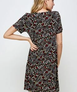 Short Length Jostar Women's Stretchy Missy Dress Short Sleeve Print-704BN-SRP1-W295