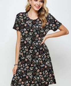 Jostar Women's Stretchy Missy Dress Short Sleeve Print-704BN-SRP1-W296