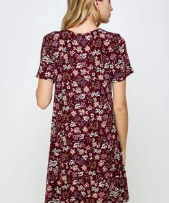 Jostar Women's Stretchy Missy Dress Short Sleeve Print-704BN-SRP1-W296