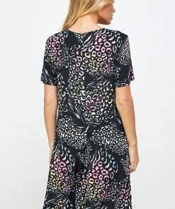 Jostar Women's Stretchy Missy Dress Short Sleeve Print Plus, 704BN-SXP-W300