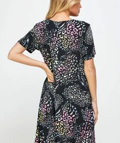 Jostar Women's Stretchy Missy Dress Short Sleeve Print Plus, 704BN-SXP-W300