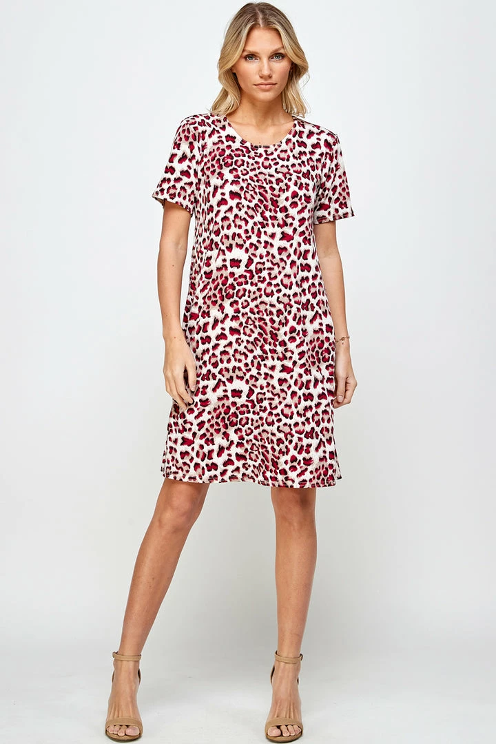 Jostar Online Jostar Women's Stretchy Missy Dress Short Sleeve Print, 704BN-SRP-W302