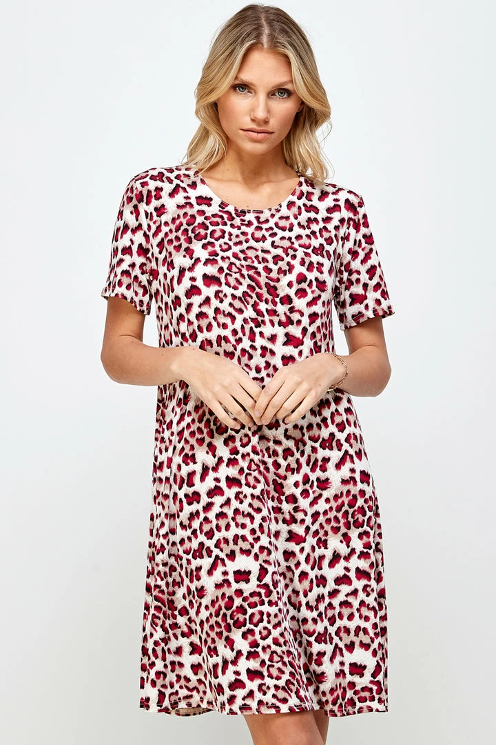 Jostar Online Jostar Women's Stretchy Missy Dress Short Sleeve Print, 704BN-SRP-W302