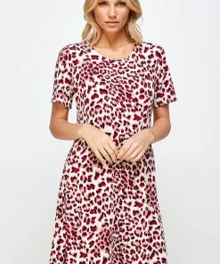 Jostar Online Jostar Women's Stretchy Missy Dress Short Sleeve Print, 704BN-SRP-W302