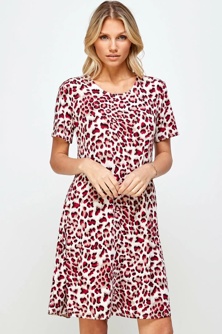 Jostar Online Jostar Women's Stretchy Missy Dress Short Sleeve Print, 704BN-SRP-W302