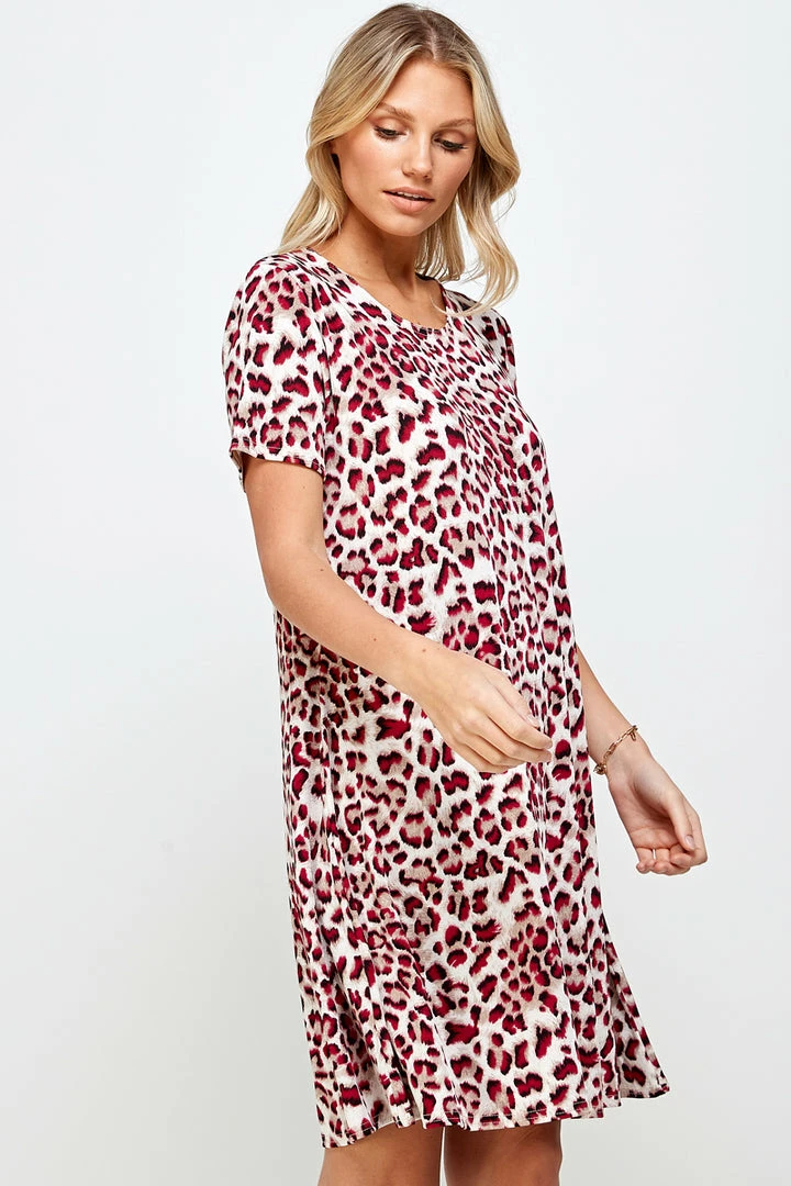 Jostar Online Jostar Women's Stretchy Missy Dress Short Sleeve Print, 704BN-SRP-W302