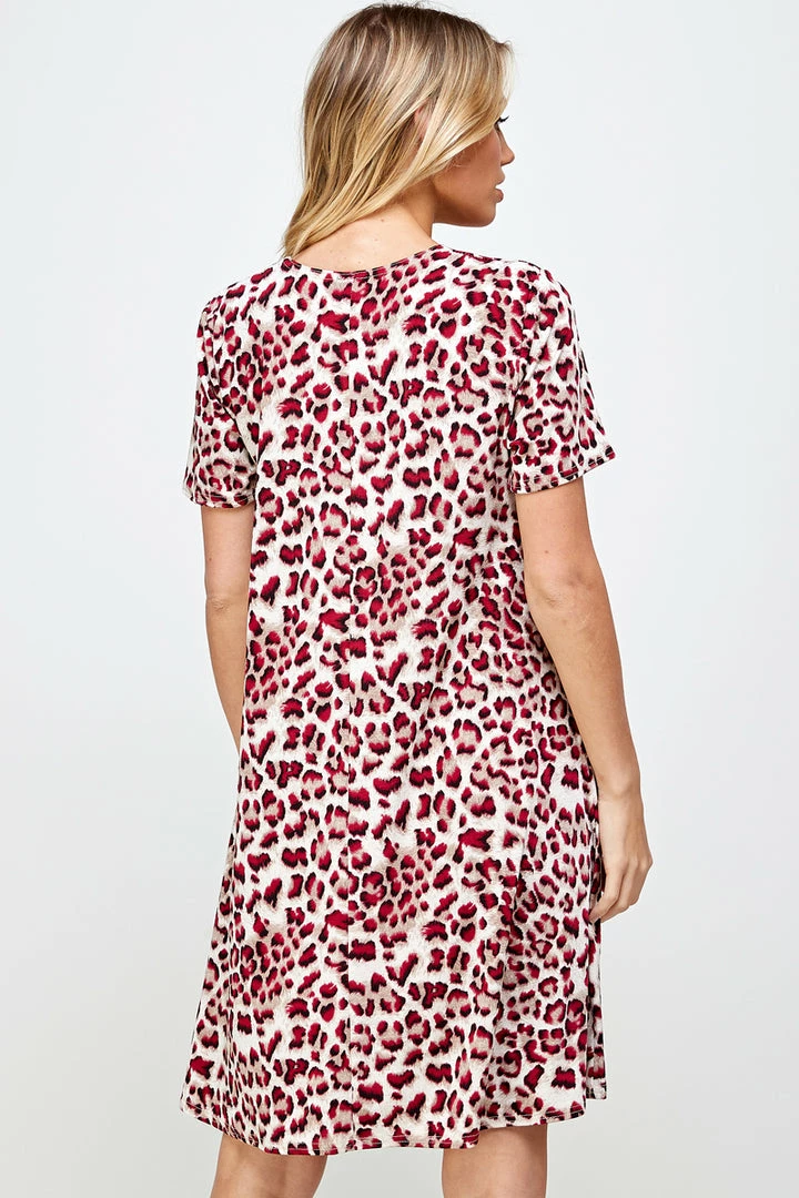 Jostar Online Jostar Women's Stretchy Missy Dress Short Sleeve Print, 704BN-SRP-W302