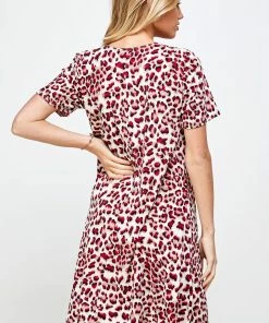 Jostar Online Jostar Women's Stretchy Missy Dress Short Sleeve Print, 704BN-SRP-W302