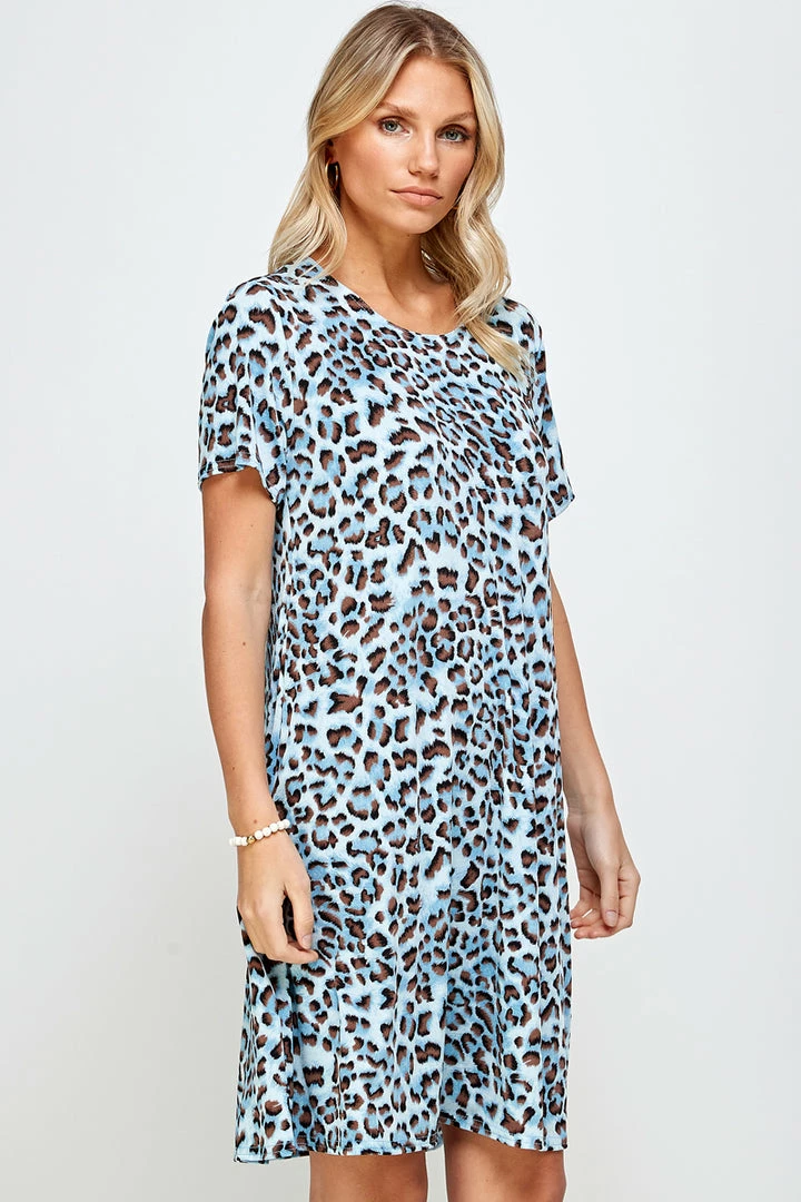 Jostar Online Jostar Women's Stretchy Missy Dress Short Sleeve Print, 704BN-SRP-W302