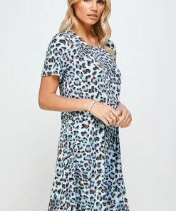 Jostar Online Jostar Women's Stretchy Missy Dress Short Sleeve Print, 704BN-SRP-W302