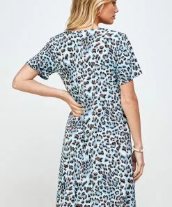 Jostar Online Jostar Women's Stretchy Missy Dress Short Sleeve Print, 704BN-SRP-W302