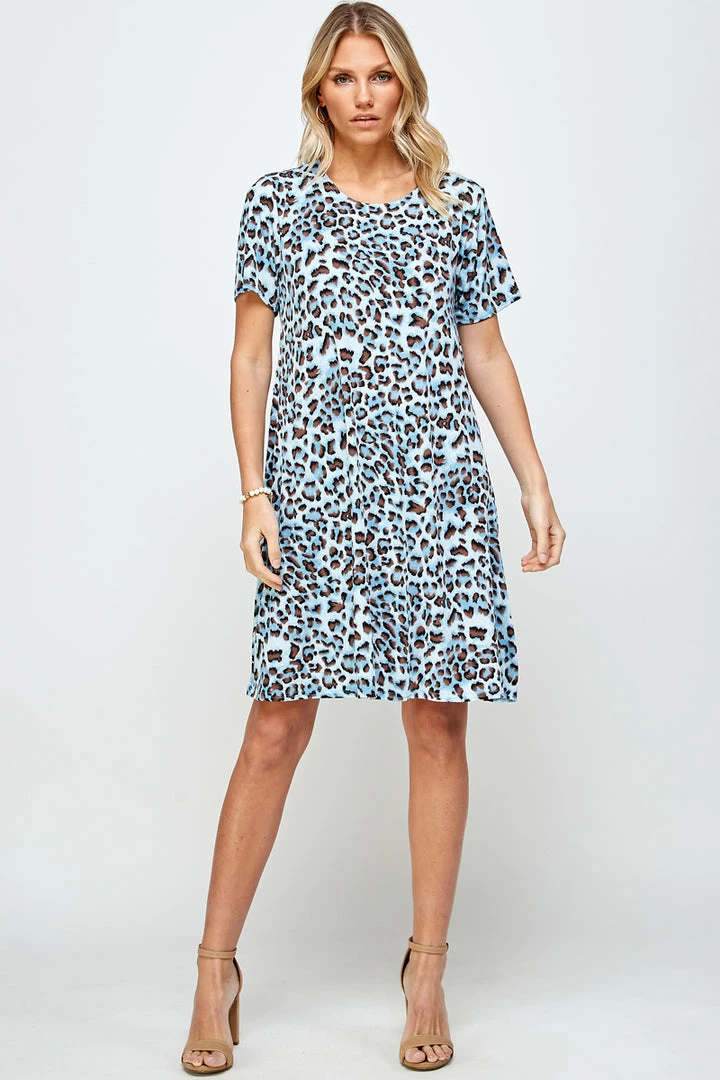 Jostar Online Jostar Women's Stretchy Missy Dress Short Sleeve Print, 704BN-SRP-W302