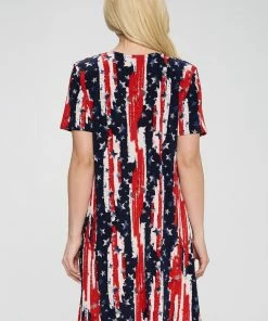 Jostar American Print Missy Dress Short Sleeve Plus-704BN-SXP-W306 Plus Size