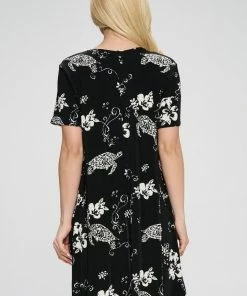 Jostar Women's Stretchy Missy Dress Short Sleeve Print- 704BN-SP-W308