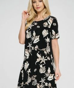 Dresses Jostar Women's Stretchy Missy Dress Short Sleeve Print- 704BN-SRP1-W309