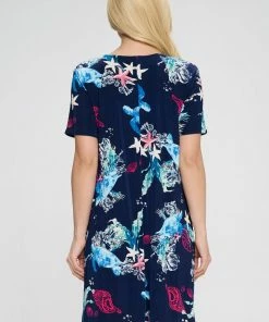 Dresses Jostar Women's Stretchy Missy Dress Short Sleeve Print- 704BN-SP-W310