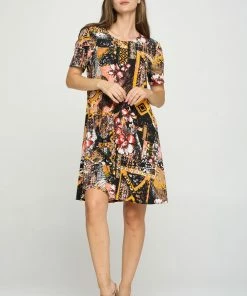 Jostar BNS Missy Dress Short Sleeve Print-704BN-SRP1-W316 Short Length