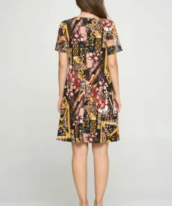 Jostar BNS Missy Dress Short Sleeve Print-704BN-SRP1-W316 Short Length
