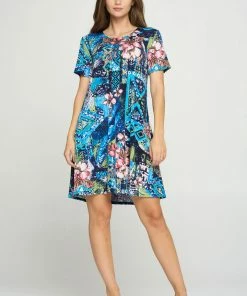 Jostar BNS Missy Dress Short Sleeve Print-704BN-SRP1-W316 Short Length