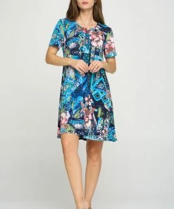 Jostar BNS Missy Dress Short Sleeve Print-704BN-SRP1-W316 Short Length