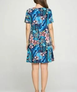 Jostar BNS Missy Dress Short Sleeve Print-704BN-SRP1-W316 Short Length