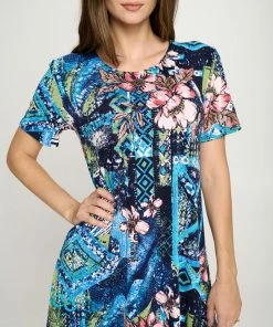 Jostar BNS Missy Dress Short Sleeve Print-704BN-SRP1-W316 Short Length