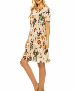 Jostar Dresses BNS Missy Dress Short Sleeve Print-704BN-SRP1-W317