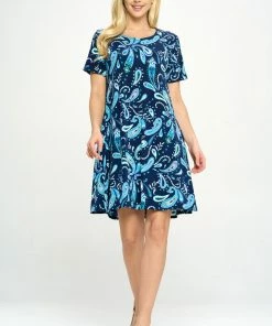Jostar Short Length Missy Dress Short Sleeve Print-704BN-SRP1-W323