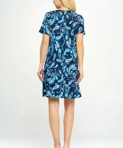 Jostar Short Length Missy Dress Short Sleeve Print-704BN-SRP1-W323